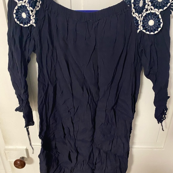 Loft Navy Blue Dress with Gorgeous neckline - Picture 6 of 6
